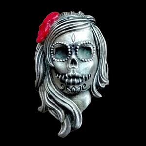 Cblack color Gothic Punk Ghost Bride Grimace Shape Black color Ring SZ9 Jewelry…